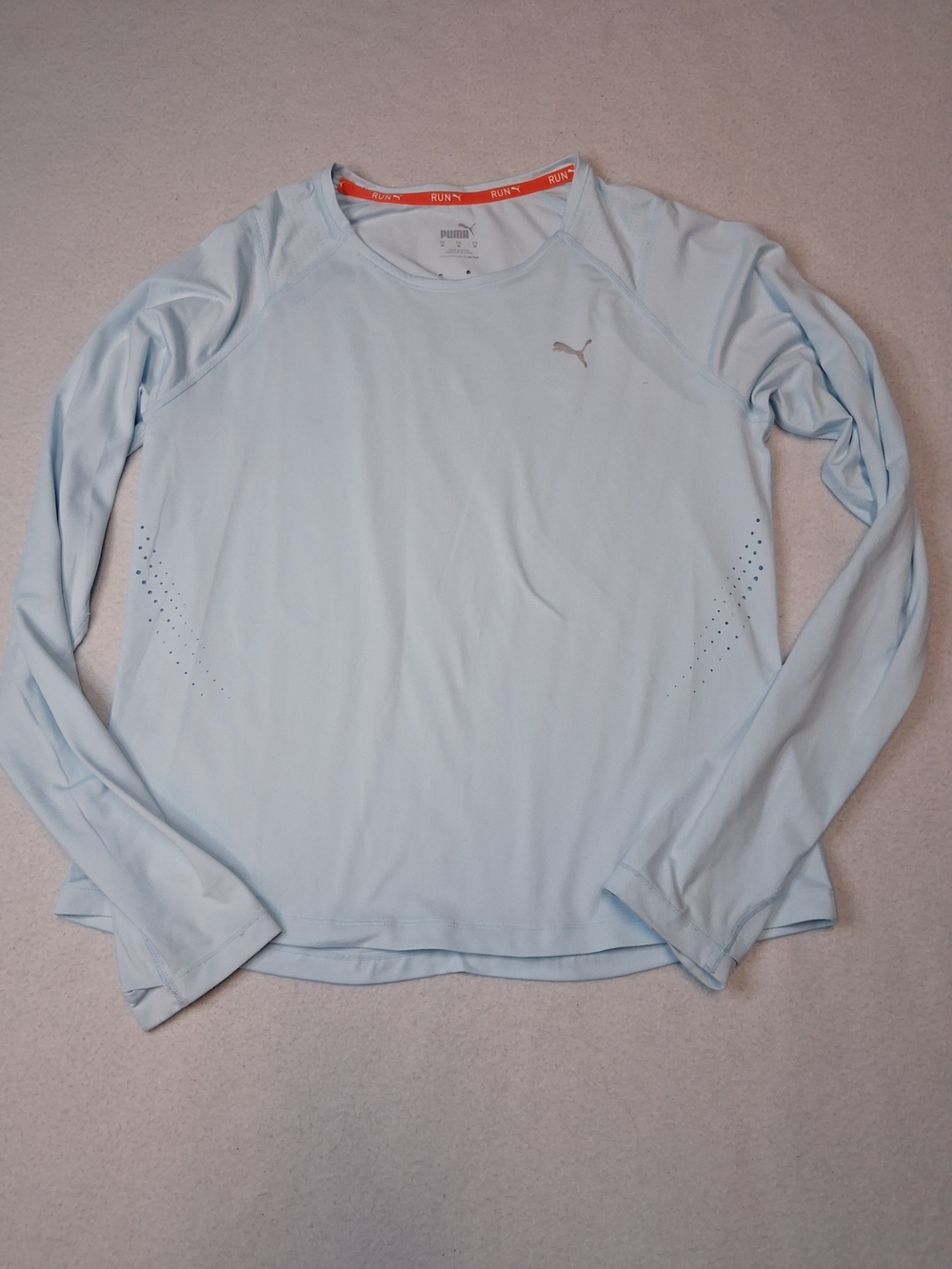 PUMA Light Blue Long Sleeve Performance Top